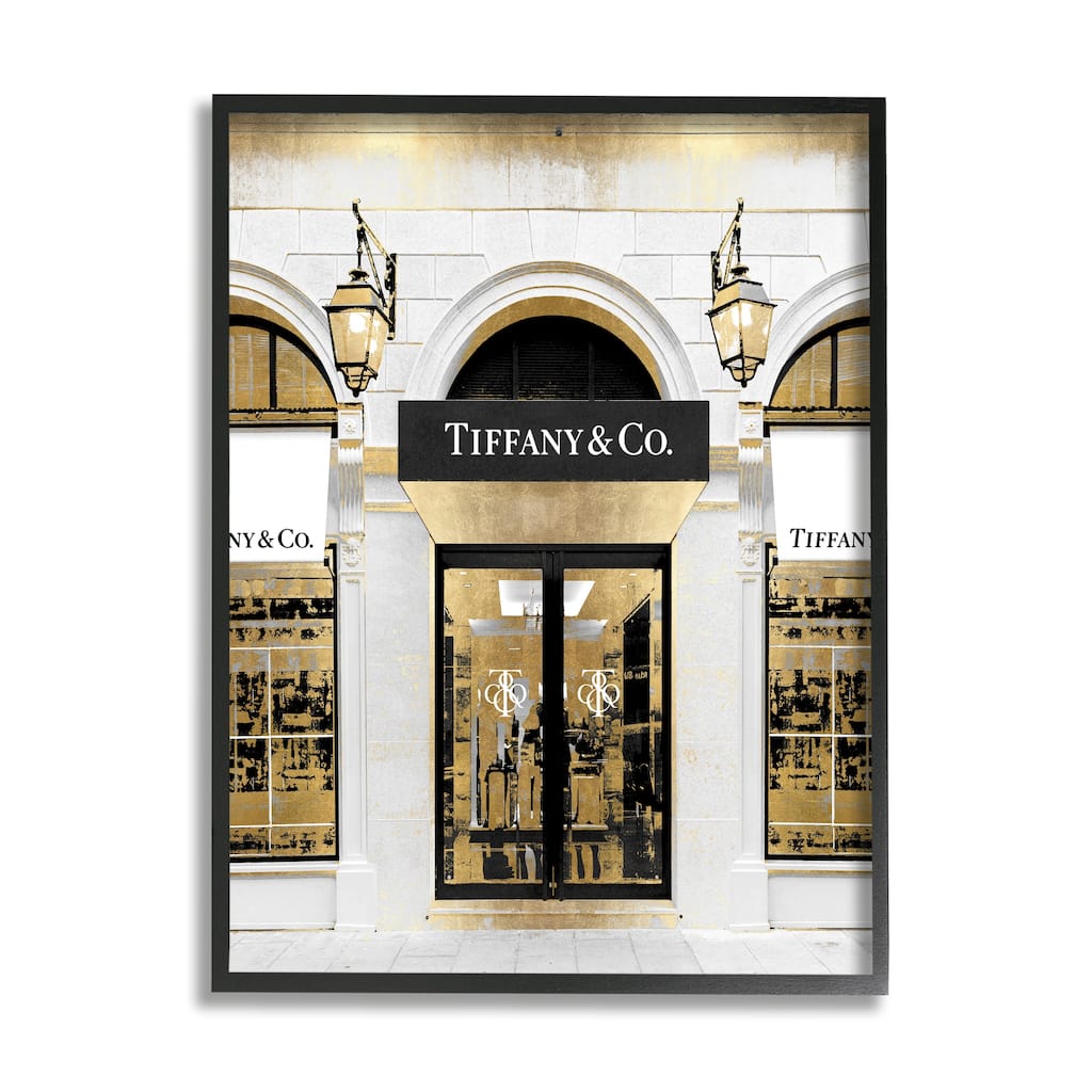Stupell Designer Jewelry Storefront Urban Glam Fashion Photography Framed Wall Art - Gold