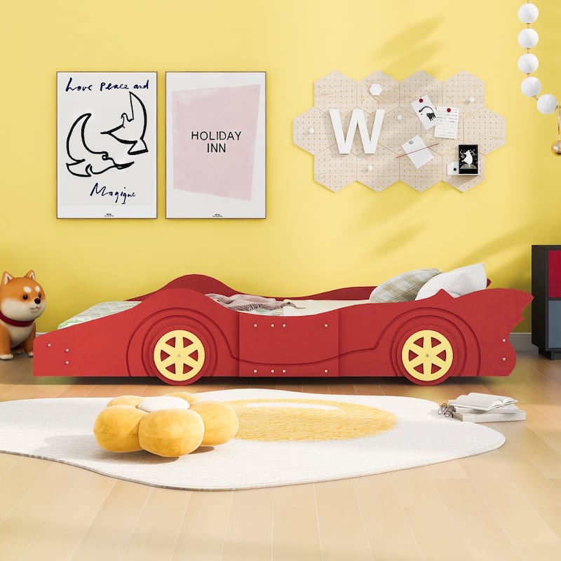 Kids Race Car-Shaped Platform Bed