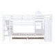 preview thumbnail 10 of 22, Twin-Over-Twin Castle Style Bunk Bed with 2 Drawers 3 Shelves and Slide
