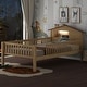 preview thumbnail 1 of 13, Twin Size Wood Kids Platform Bed with House-Shaped Headboard, Built-in LED Light, Guardrails Storage for Bedroom, Natural Natural