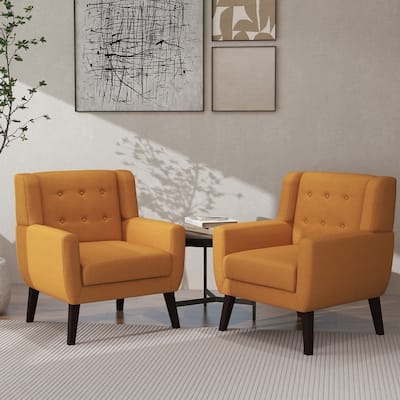 Cotton/ Linen Look Fabric Modern Accent Chair Armchair