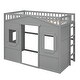 preview thumbnail 8 of 25, House Platform Bed, Twin Size All-in-One House Loft Bed w/ Ladder Wooden House Bed Frame for Bedroom No Spring Box Required