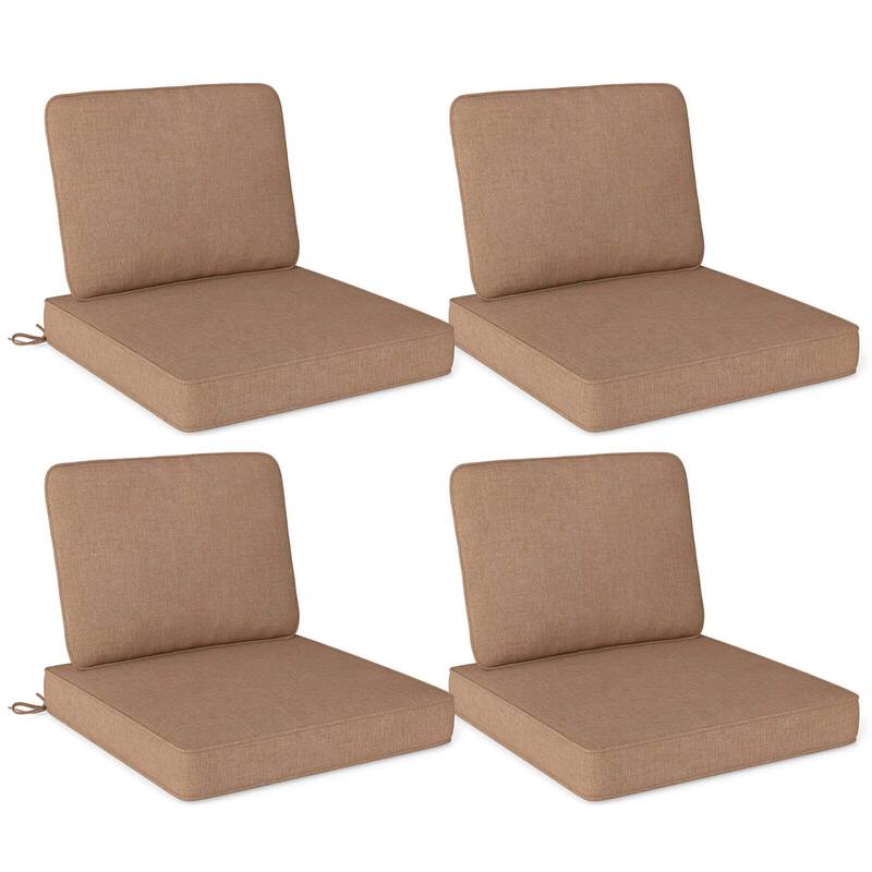 2/4/6/8 Pack Outdoor Chair Cushion Deep Seat &Backrest Pillow Set - Beige - 8 pack
