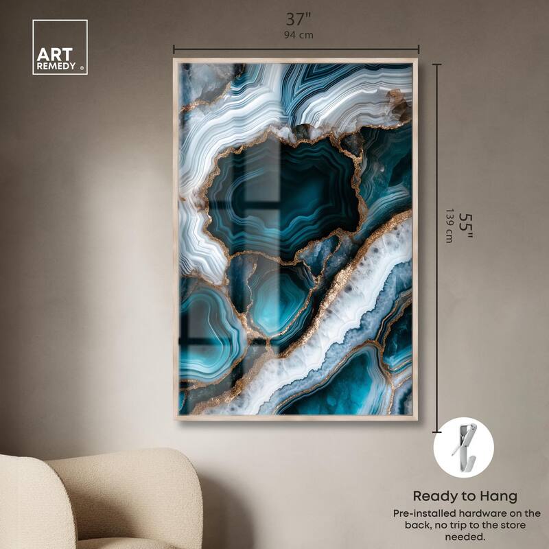 Teal Tectonic I Shadowbox by Art Remedy