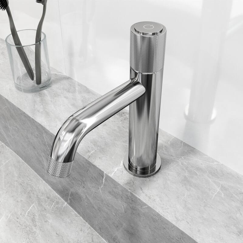 VIGO Apollo 8" H Button Operated Single Hole Bathroom Faucet