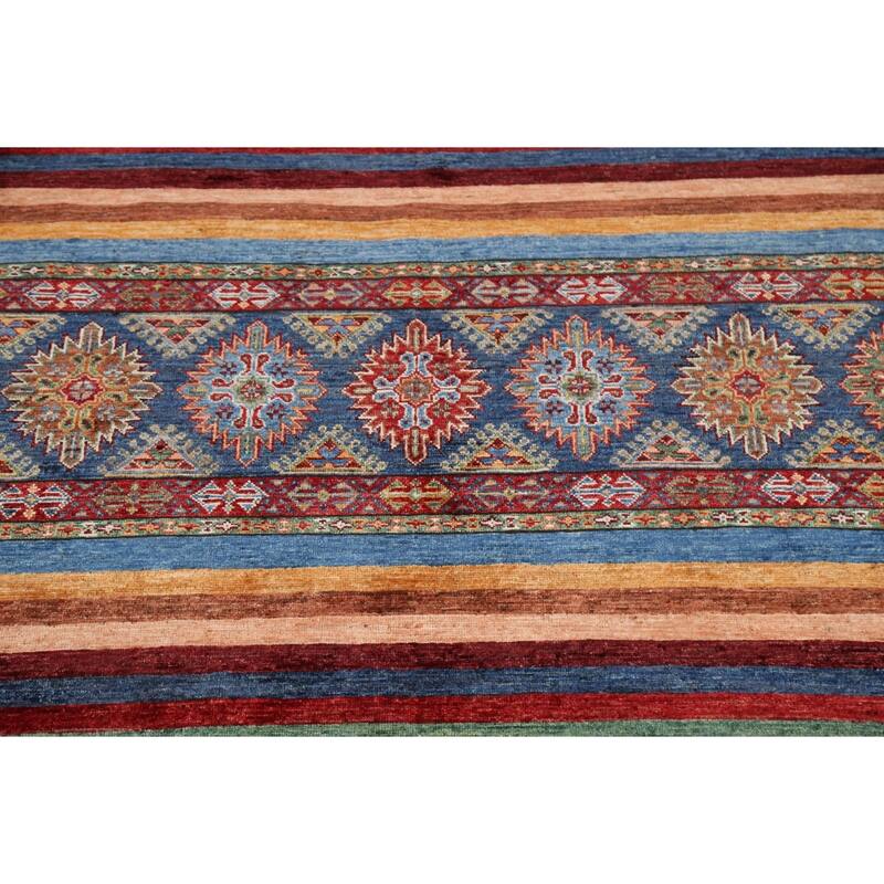 Vegetable Dye Kazak Oriental Wool Area Rug Hand-knotted Office Carpet - 8'0" x 8'0" Round