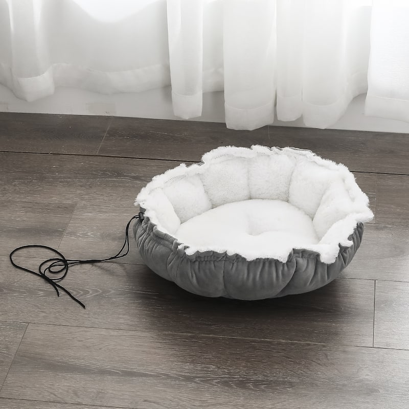Adeco Pet Bed Round Dog Cat Cushion Bed