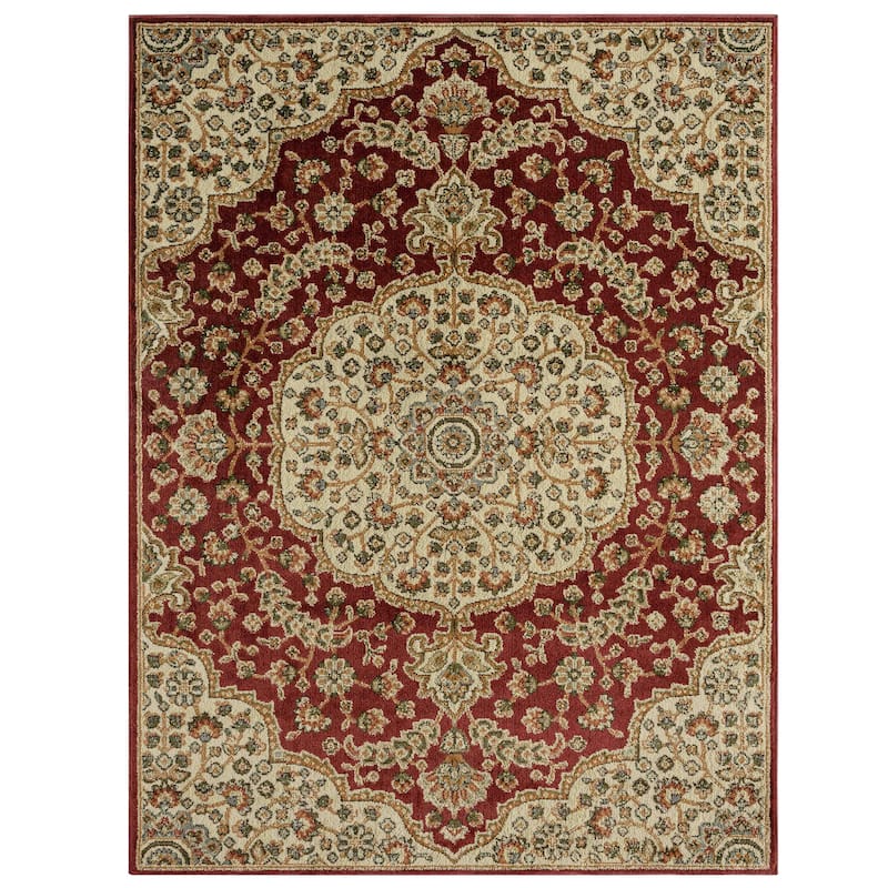Home Dynamix Royalty Medallion Traditional Area Rug - 5' 2" x 7' 2" - Red/Ivory - Rectangle
