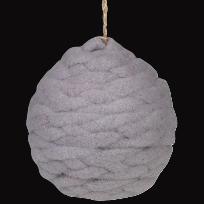 Gray Knit Shatterproof Christmas Ball Ornament 3.25" (80 mm)