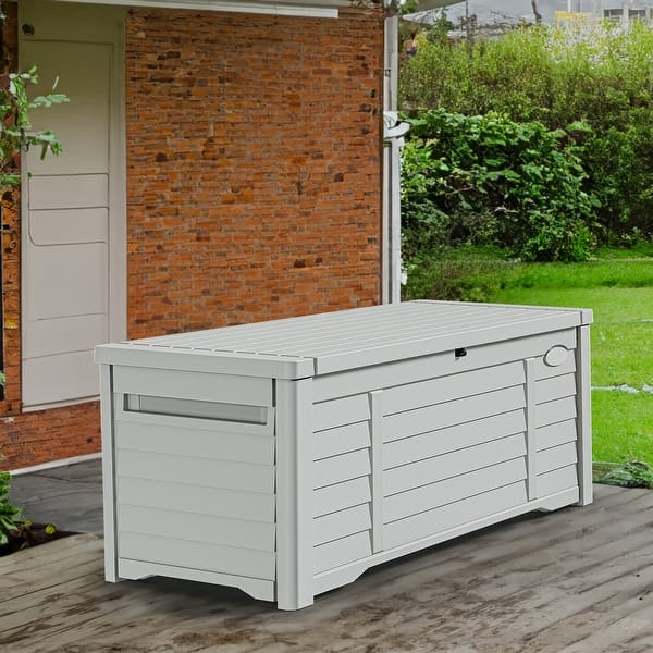 120 Gallons Water Resistant Lockable Deck Box - Bed Bath & Beyond ...