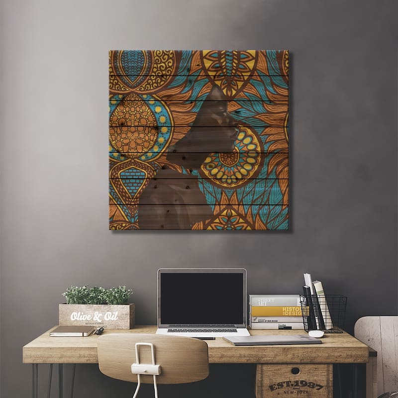 Wax Series Print On Wood by Adekunle Adeleke - Multi-Color