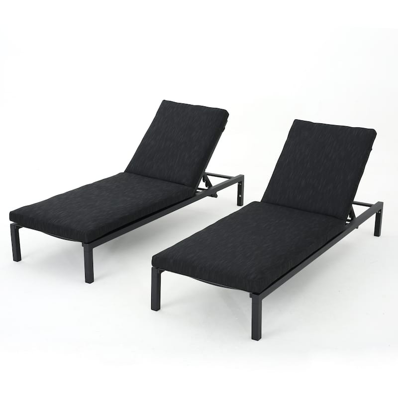 Roomfitters Adjustable Outdoor Chaise Lounge Chair with Cushion and Headrest