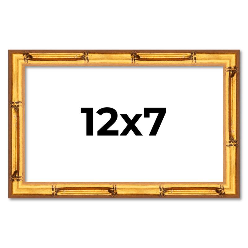 12x7 Frame Gold Bamboo Picture Frame Modern Photo Frame Includes UV Acrylic Shatter Guard Front Acid Free Foam Backing Board