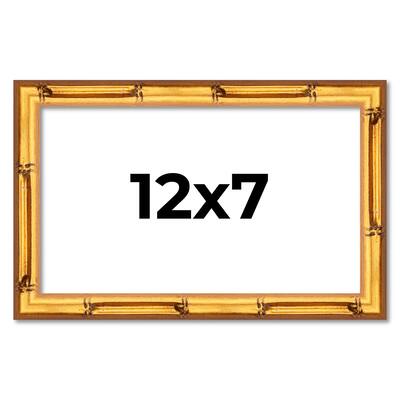 12x7 Frame Gold Bamboo Picture Frame Modern Photo Frame Includes UV Acrylic Shatter Guard Front Acid Free Foam Backing Board