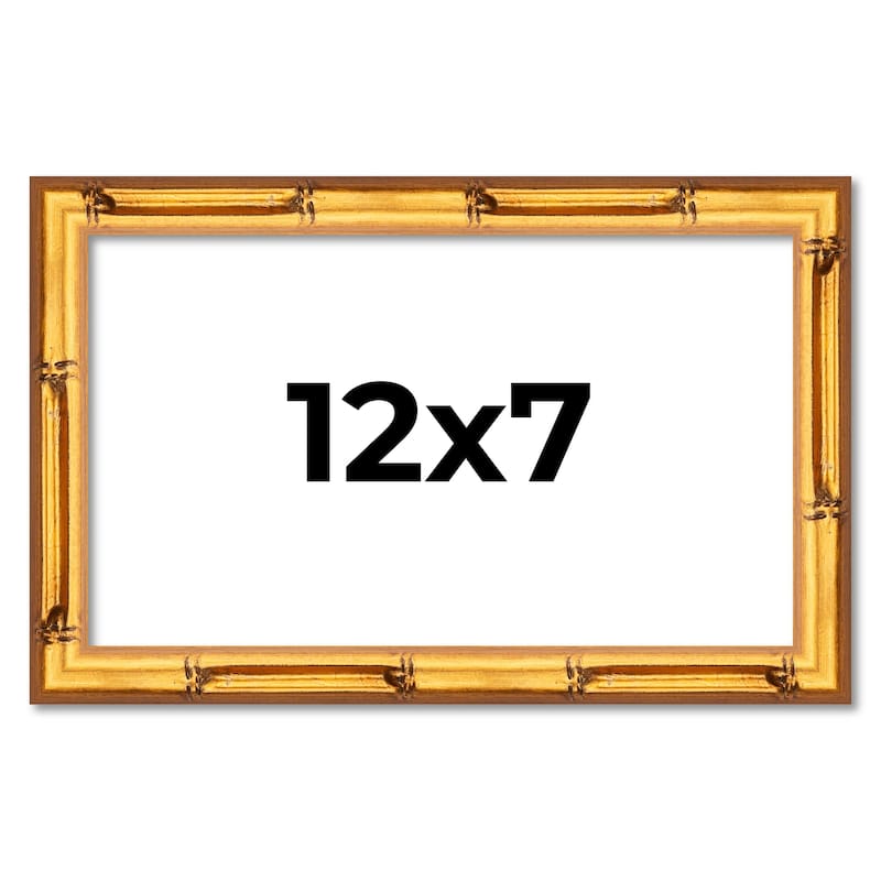 12x7 Frame Gold Bamboo Solid Wood Picture Frame | 1 Inch Moulding