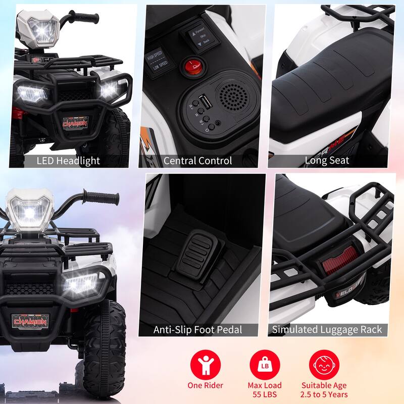 2V Battery-Operated Kids Ride On ATV Toy for Kids Best Gifts