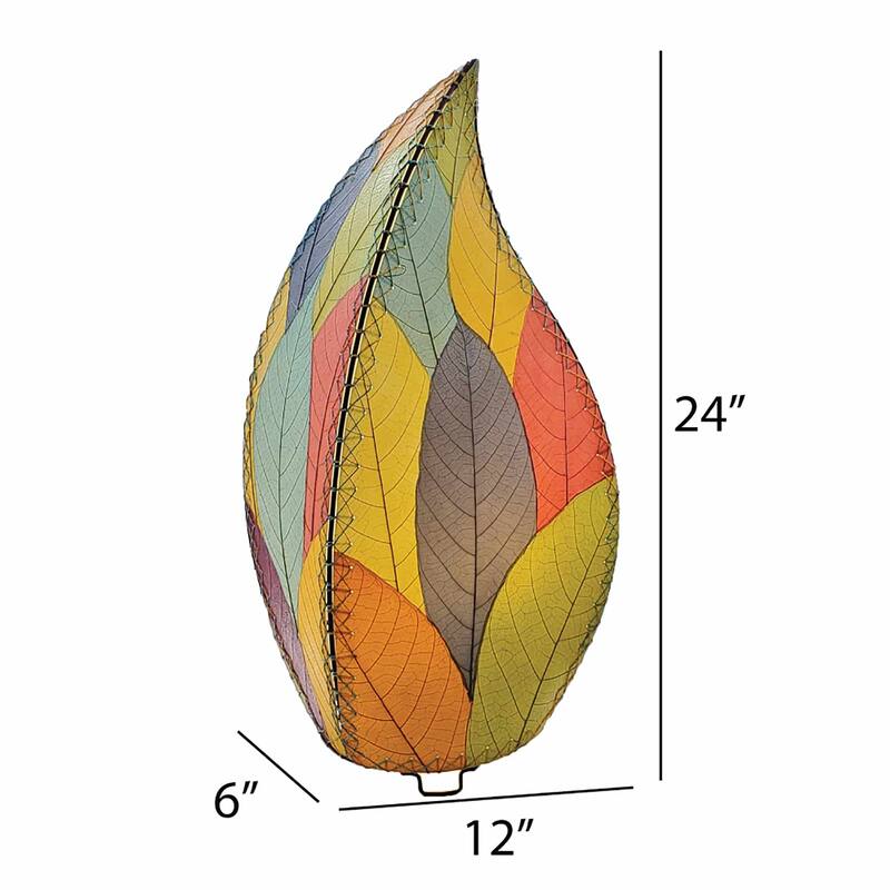 Eangee Handmade 24 Inch Leaflet Lamp, Cocoa Leaves Shade, 12 x 6 x 24 in. - 12 x 6 x 24
