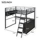 preview thumbnail 9 of 22, Twin/Full Size Loft Bed with LED Light and Bulit-in Desk, Metal Gaming Loft Bedframe with 4 Storage Shelves and Ladder