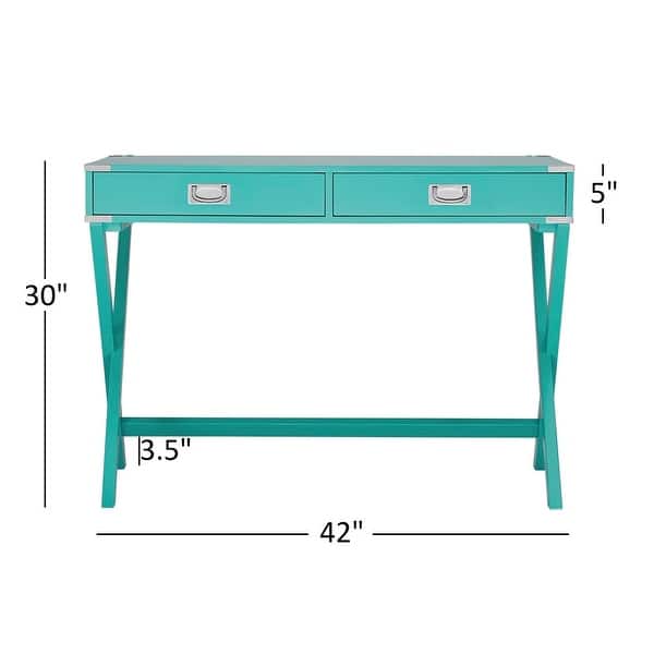 dimension image slide 1 of 2, Kenton X Base Wood Accent Campaign Writing Desk iNSPIRE Q Modern