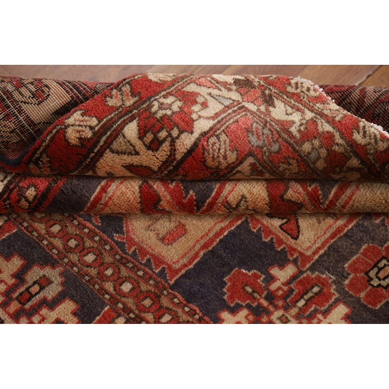 Blue Ardebil Persian Runner Rug Hand-knotted Vintage Wool Carpet - 4'4"x 10'4"