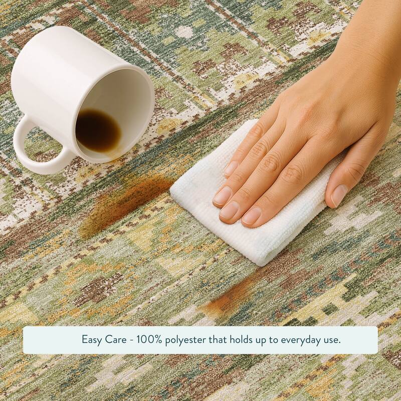 Machine Washable Indoor/ Outdoor Global Haswell Chantille Rug