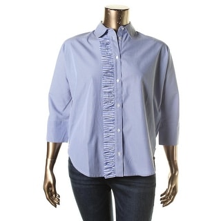 Elan Women's Ruffled Bell Sleeve Top - 15120380 - Overstock.com ...