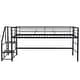 preview thumbnail 16 of 32, Simple & Space-saving Design Mid Metal Loft Bed with Storage stairs, Twin Size