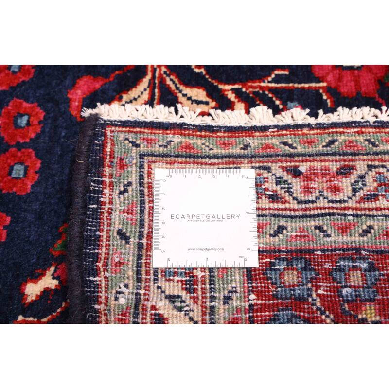 ECARPETGALLERY Hand-knotted Kayseri Dark Navy Wool Rug - 6'8 x 9'6