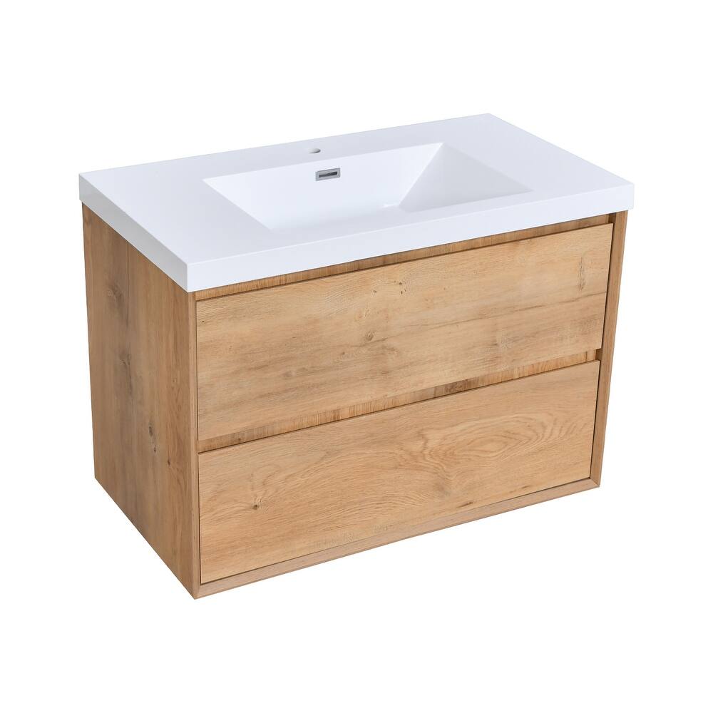Prismella 36" 48'' Wall Mounted Bathroom Vanity with Top, Floating Cabinet Sink Combo