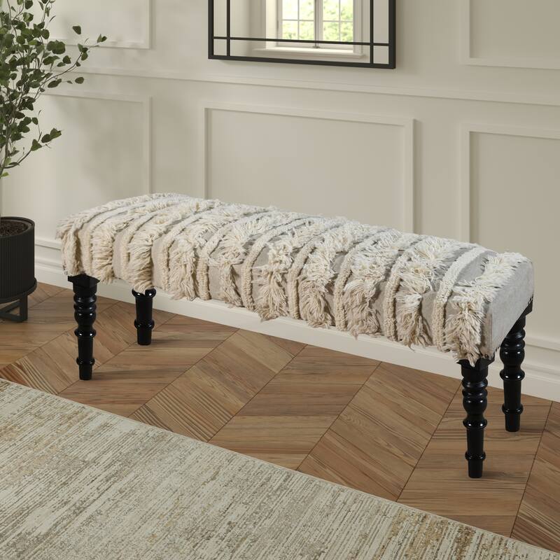 Presidio 47" Upholstered Textured Entryway Bench by Sevita - 47″ L x 16″ W x 18″ H
