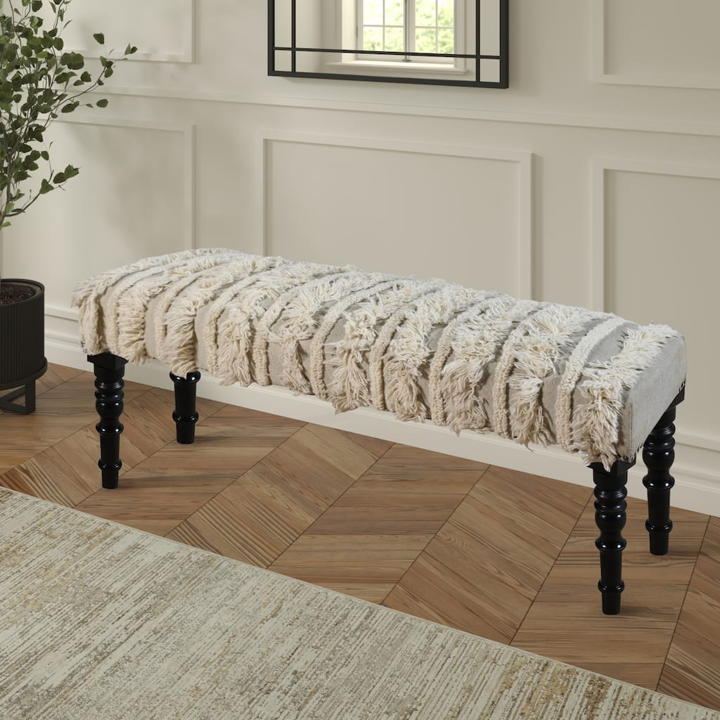Presidio 47" Upholstered Textured Entryway Bench by Sevita - 47″ L x 16″ W x 18″ H