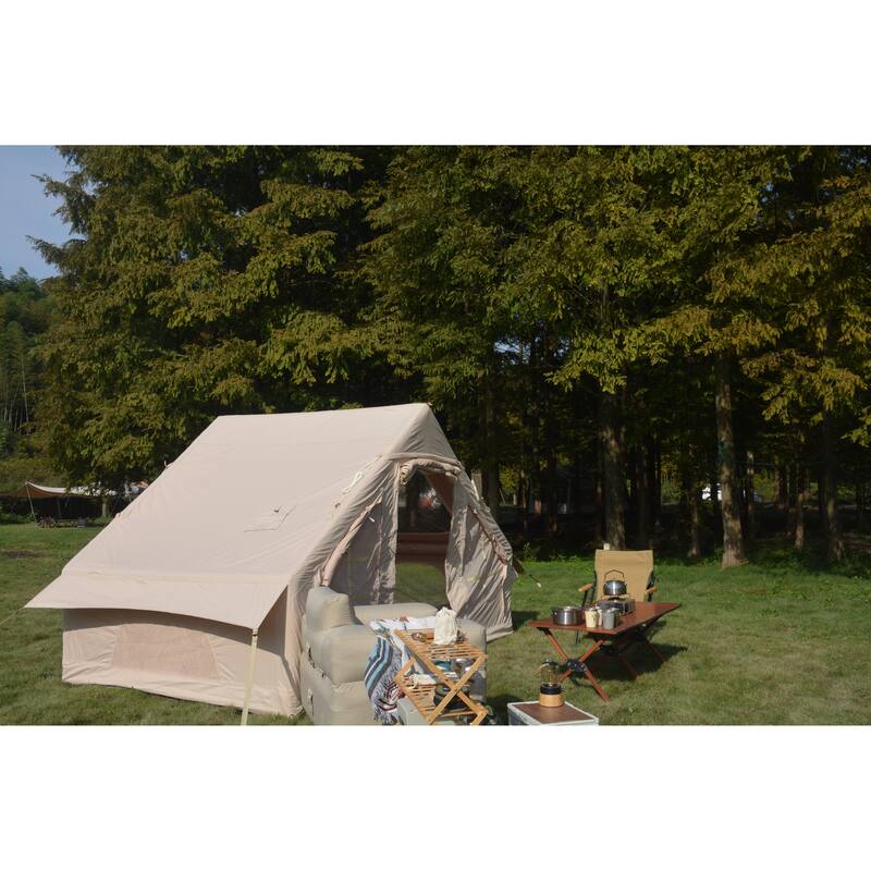 Inflatable Camping Tent Easy Setup 4 Season Glamping Tent with High Performance Inflatable Structure 4-6 Persons
