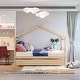 preview thumbnail 5 of 42, Full Size Wooden House Bed with Twin Size Trundle Natural