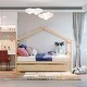 preview thumbnail 4 of 49, Kid Bed Frame Full Size Wooden House Platform Bed with Twin Size Trundle