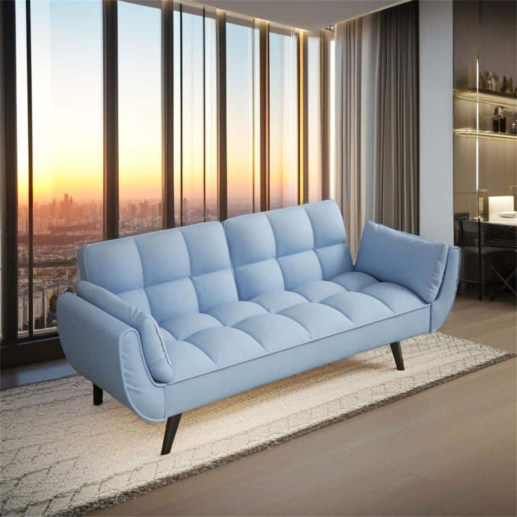 57 " Velvet Soft Sofa Fit Apartment Bedroom Small Space