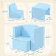 preview thumbnail 3 of 7, Qaba 2-in-1 Multifunctional Kids Sofa Convertible Table and Chair Set for Boys Girls, Light Blue