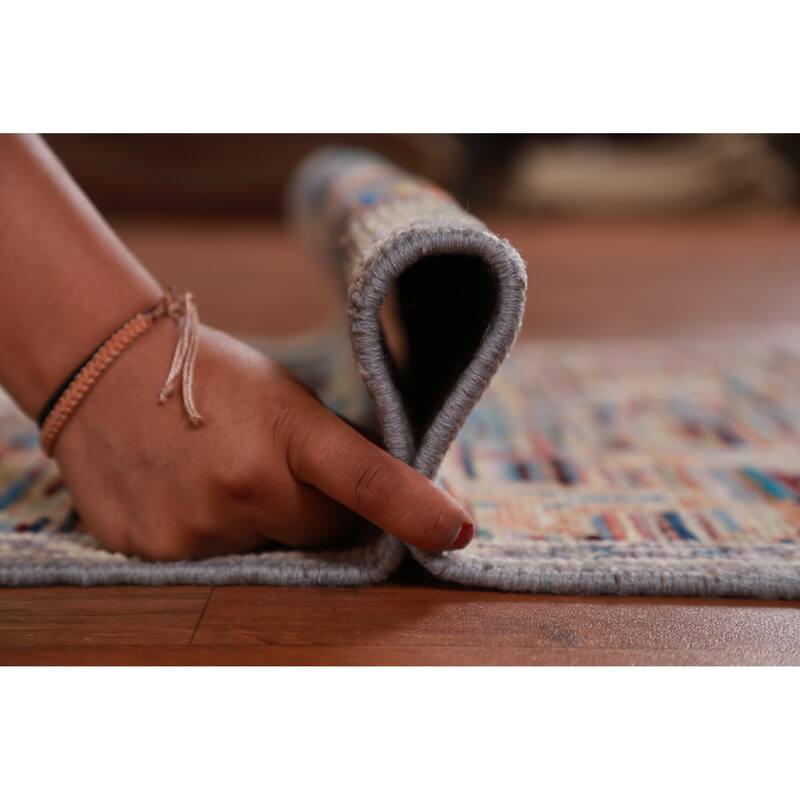 Hand Knotted Oriental 100% Wool Carpet Transitional Floral Multi-Colored Oushak Runner Rug - 19' 5'' X 2' 4''