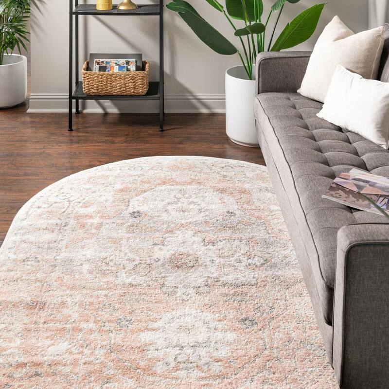Transitional Anavine Collection Area Rug - 2'x3'1" Oval - Rose Pink