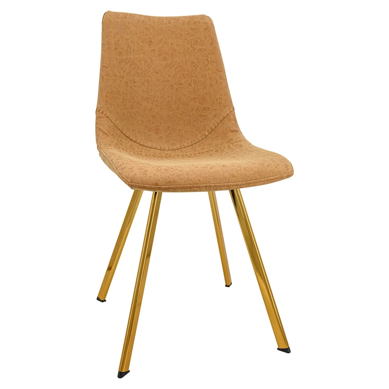 Markley Leather Dining Chair With Gold Metal Legs Modern Accent Side Chair
