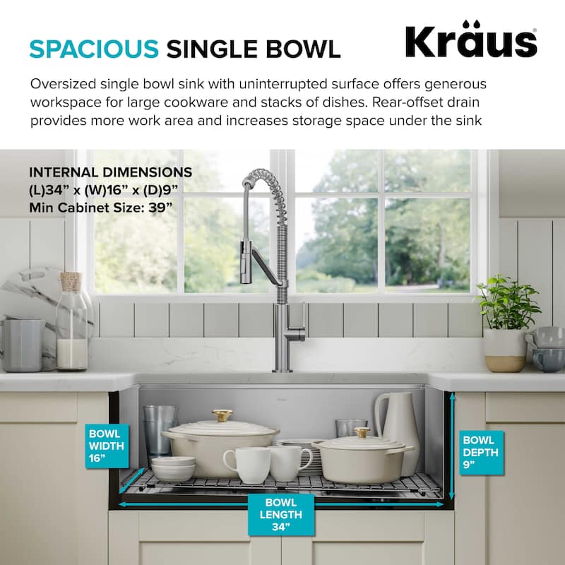 KRAUS Kore Workstation Undermount Stainless Steel Kitchen Sink