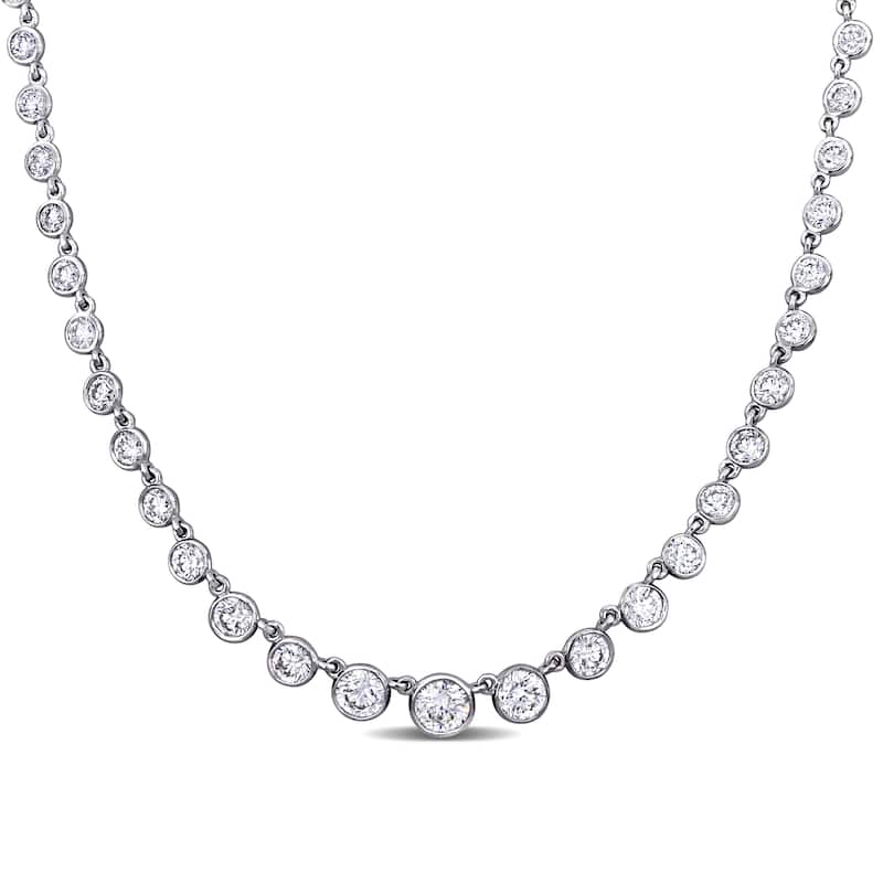 Miadora 14k or 18k White Gold Diamond Necklace 14 or 19 3/4ct TDW