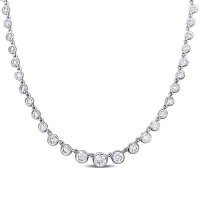 Miadora 14k or 18k White Gold Diamond Necklace 14 or 19 3/4ct TDW