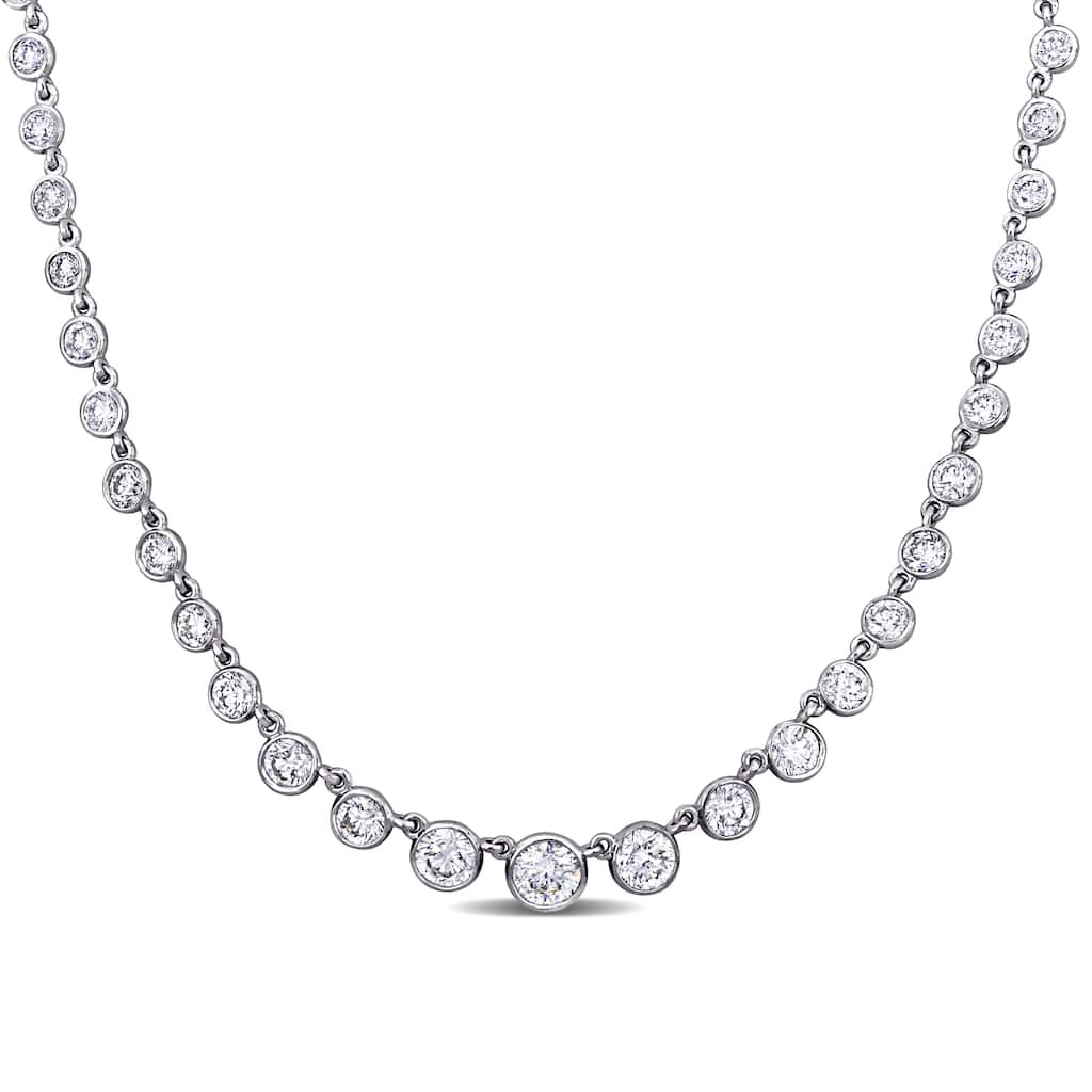 Miadora 14k or 18k White Gold Diamond Necklace 14 or 19 3/4ct TDW