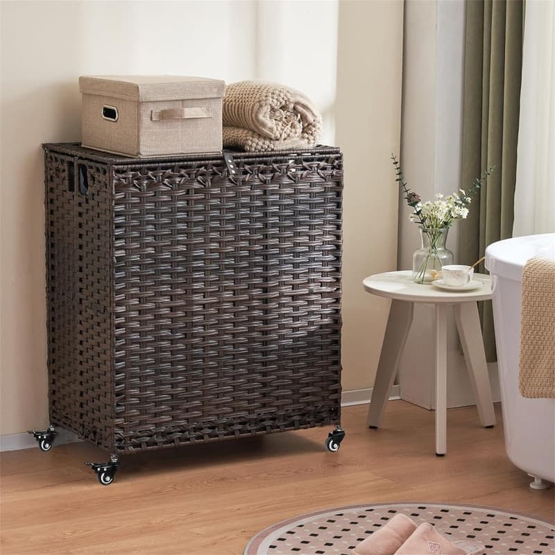 Laundry Hamper with Wheels Lid - 25.98"L x 15.75"W x 28.54"H