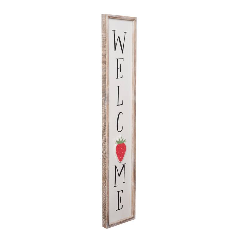 Transpac Wood 47.24 in. Multicolor Spring Layered Strawberry Porch Decor