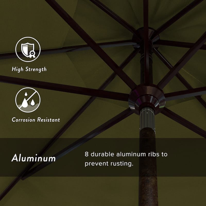 California Umbrella 11' Rd Golden State Series Patio Umbrella Bronze Aluminum Frame Crank Lift Collar Tilt Sunbrella