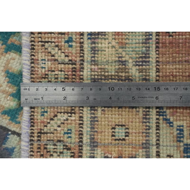 Hand Knotted Oriental 100% Wool Carpet Traditional Floral Purples Tabriz Area Rug - 4' 6'' X 2' 8''