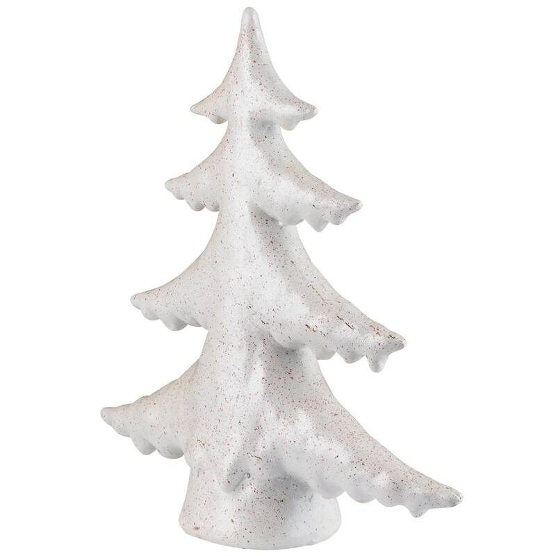 Shiny Speckled Christmas Tree Tabletop Decoration - 10" - White