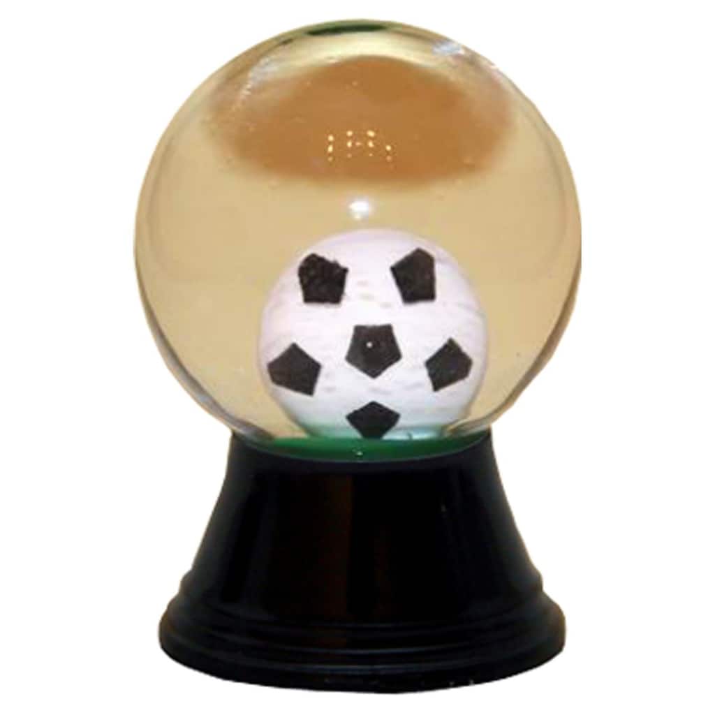 1.5" Black and White Perzy Soccer Ball Mini Snow Globe