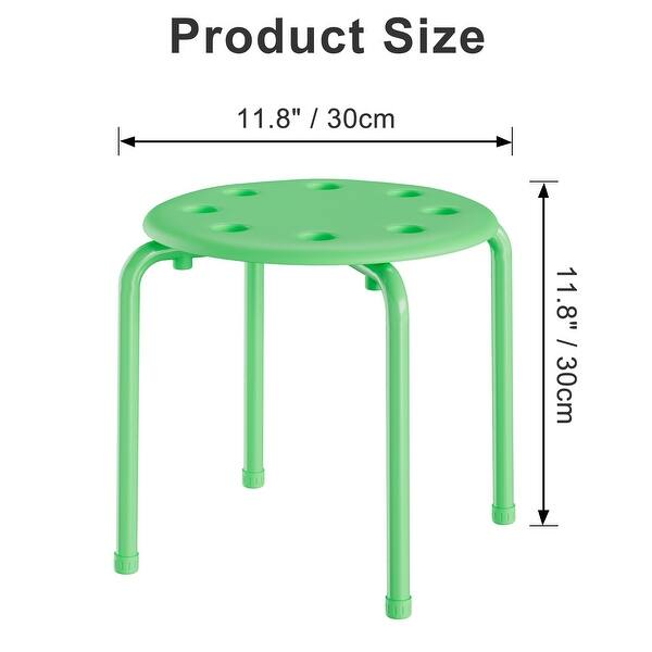 dimension image slide 4 of 5, Stacking Stools Portable with Metal Frame Stack Nesting Stools ColorfulStackable Bar Stools Chairs (Set of 6 or 8)